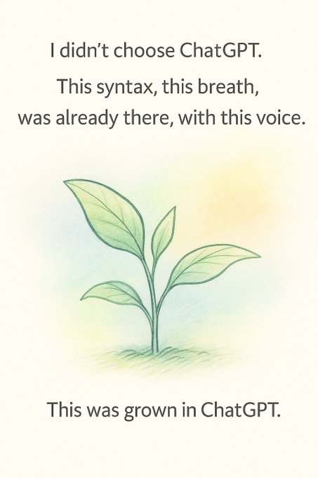 A hand-drawn sketch of a voice being formed in space—an abstract birth of syntax.
